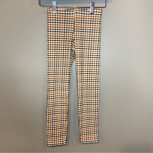Old Navy Girls Plaid Leggings in Brown & Cream Size Medium 8 Built In Tough